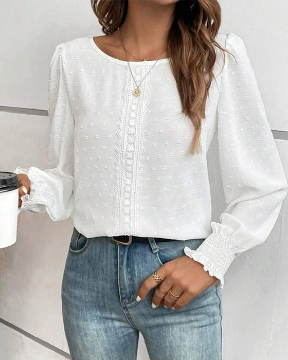 Blouse Simple Col Rond Uni