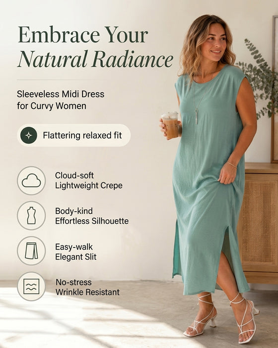 Robe Midi Longueur Fente Lâche