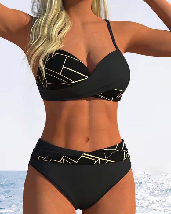 Bikini Bretelles Spaghetti Imprimé Croisé
