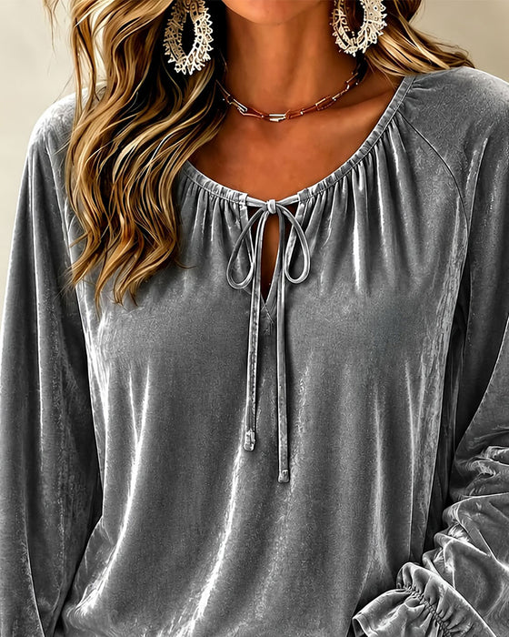 Blouse Cordon Découpe À Volants