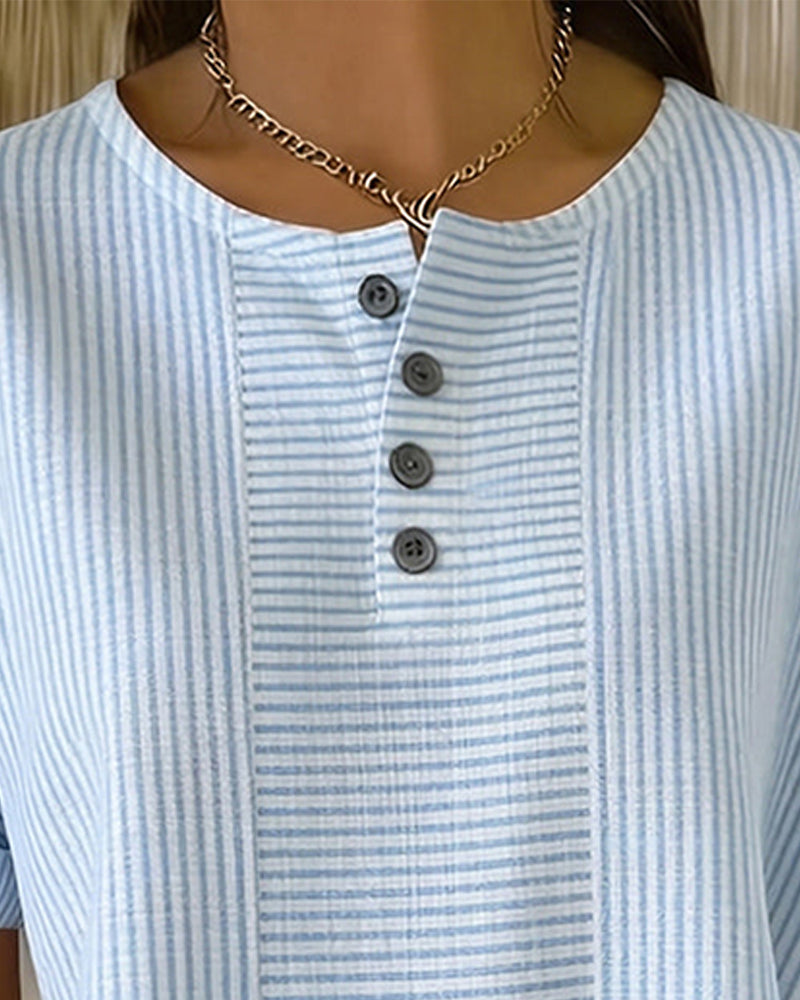 Blouse Col Rond Manche Courte