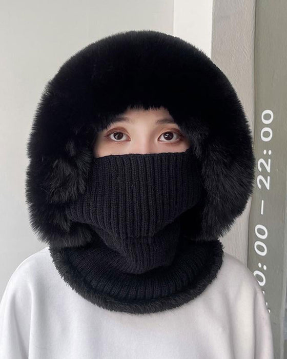 Bonnet Et Écharpe Tricotés Tout-En-Un