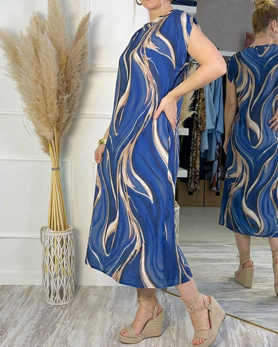 Robe Doré Motif Flowing Colonne