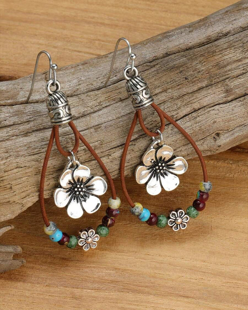 Boucles D'oreilles Pendantes Style Bohème Coloré Vintage Perlé