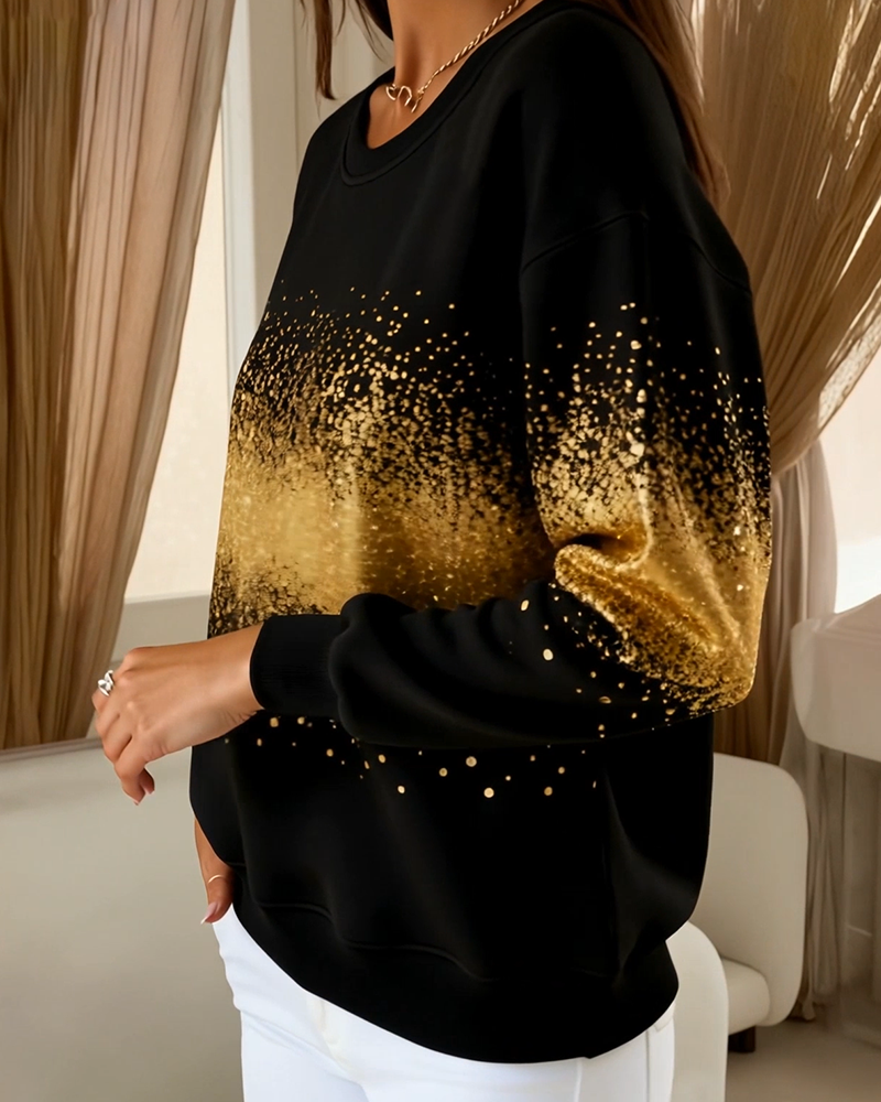 Sweat-Shirt Tendance Col Rond Dégradé