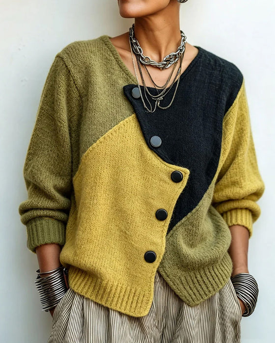 Gilet Irrégulier Bloc De Couleur