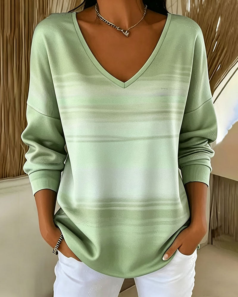 Sweatshirts Col V Manche Longue Ombre