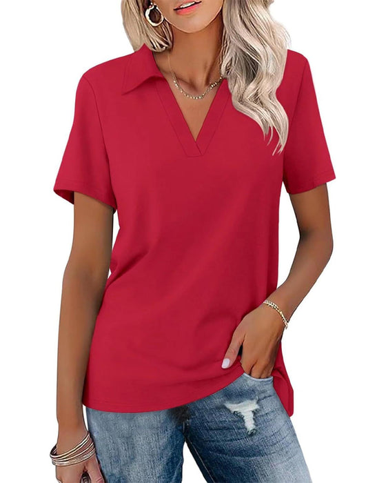 T-Shirt Manche Courte Col V Polo