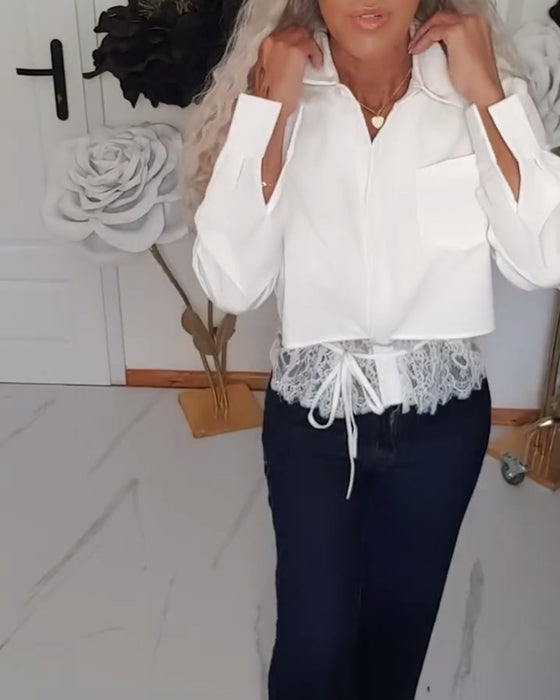 Chemise À La Mode Couleur Unie