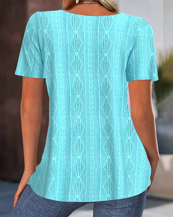 Blouse Navetteur Manches Courtes Col Rond