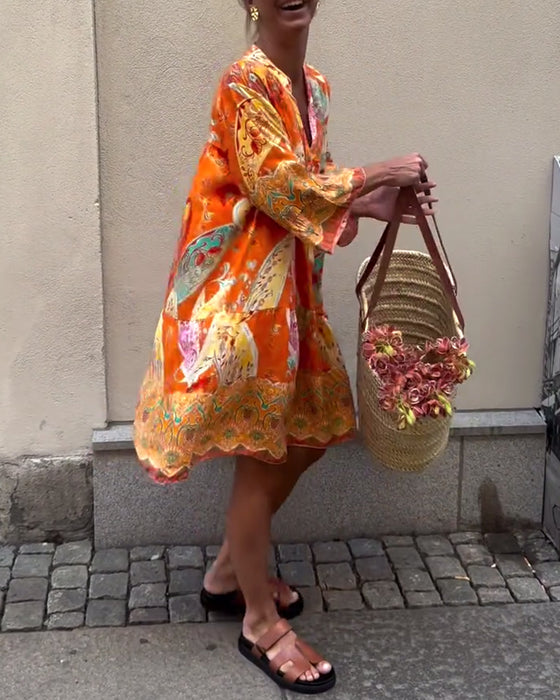 Robe Bohème À Imprimé Tendance