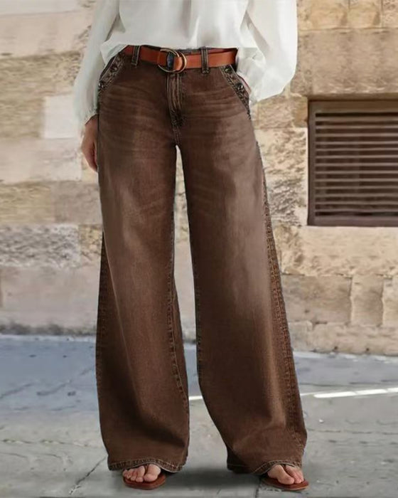 Jean Multi-Bouton Lavé Lâche