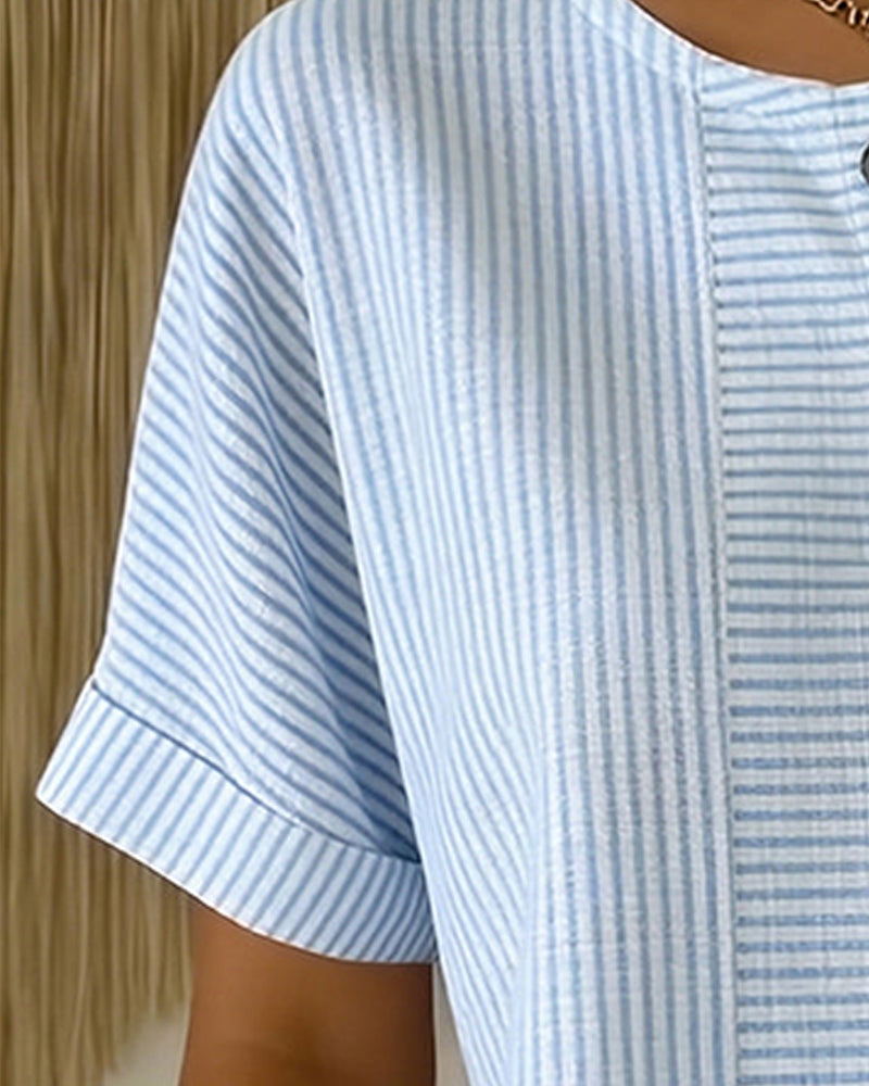 Blouse Col Rond Manche Courte