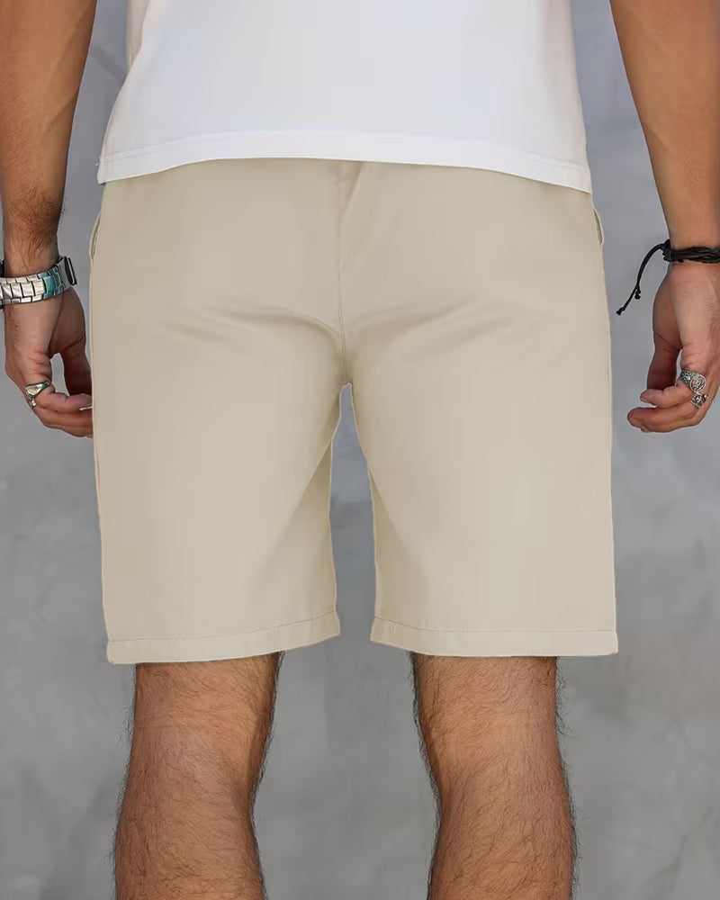 Short Cuir Étiquette Décontracté