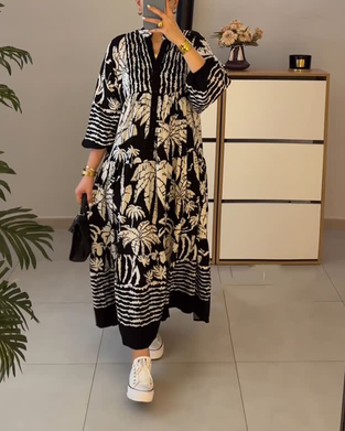 Robe décontractée ample imprimée