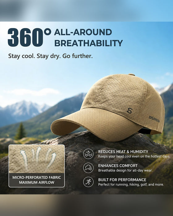 ☀️ Casquette De Baseball Perforée Respirante Et Fraîche | Chapeau Léger De Protection Solaire