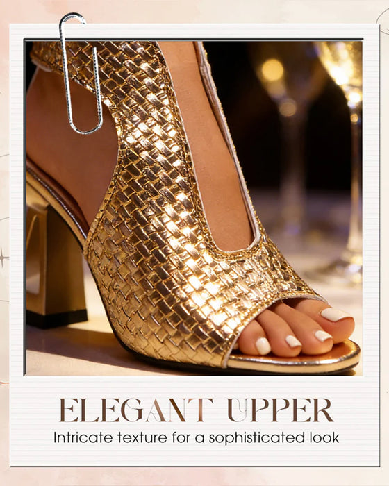 Sandales Femme Élégant Bout Ouvert Talon Bloc Sangle Réglable