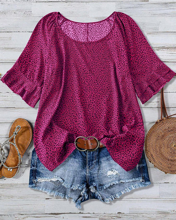 Blouse Volant Col Rond Style Champêtre