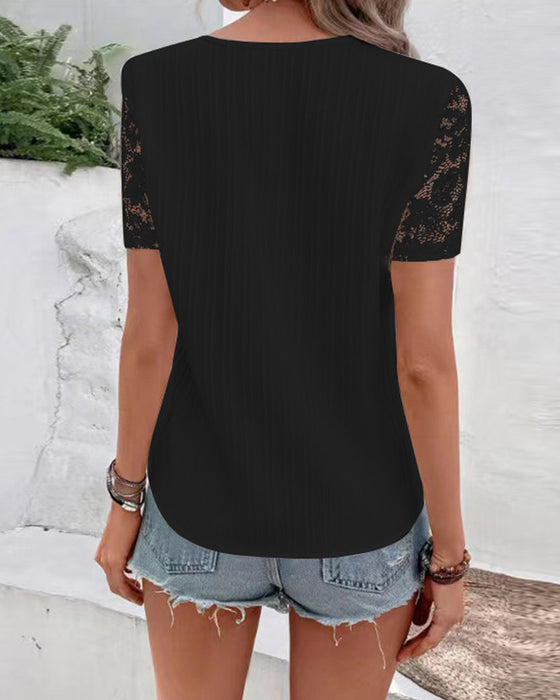 Blouse Unie Manches Courtes