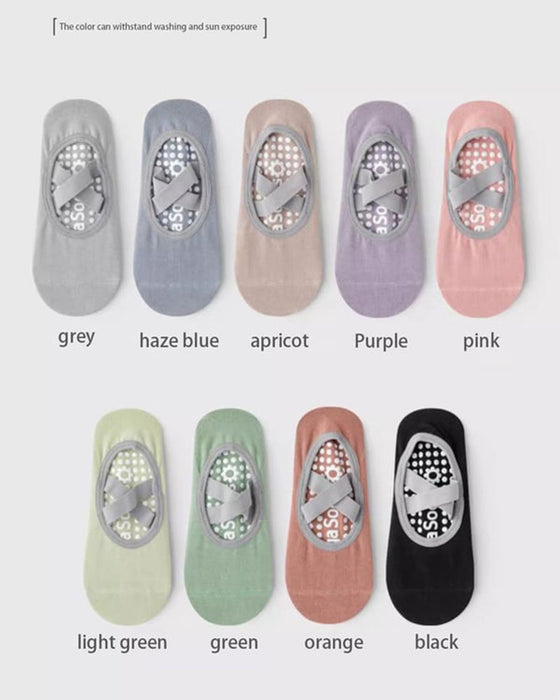 Chaussettes invisibles pour femmes pour pilates et entraînement – antidérapantes avec grip en silicone, respirantes et anti-humidité (yoga/danse/activités en intérieur)