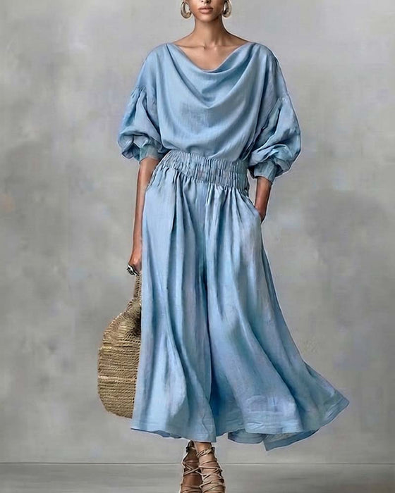 Robe Uni Col Capuche