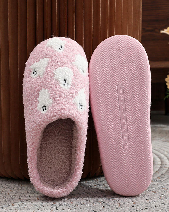 Chaussons En Peluche Pour Femmes à Motif Fantôme Cartoon Mignon