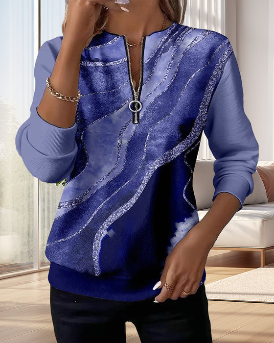 Sweat-Shirt À Demi-Zip Avec Imprimé Vintage