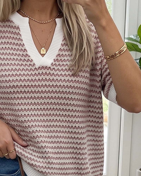 Pull Col V Tendance Décontracté