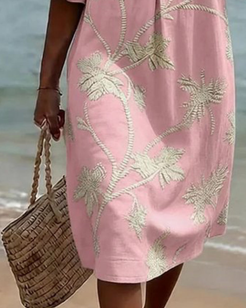 Robe Petite Col En V Volant Manche 3/4
