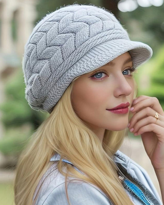 Bonnet Slouchy Beanie En Tricot Torsadé Hiver Pour Femme Doux Chaud Extensible