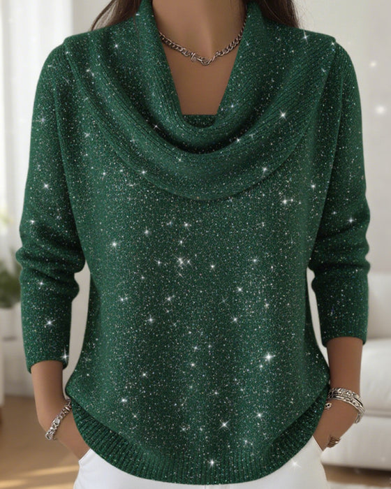 Pull À Col Montant Orné De Paillettes