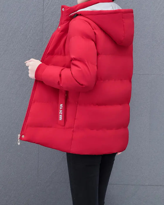 Veste décontractée couleur unie chaude à capuche