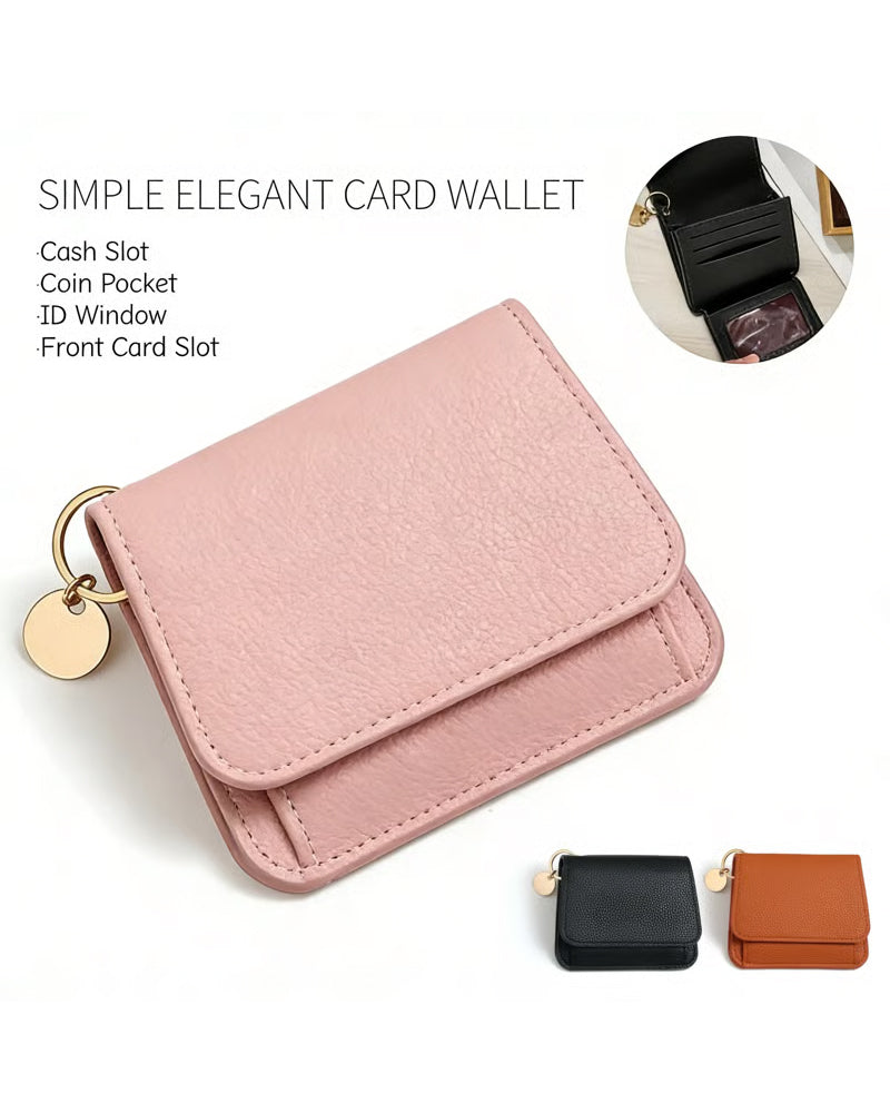 Portefeuille Femme Élégant Minimaliste Court Et Fin