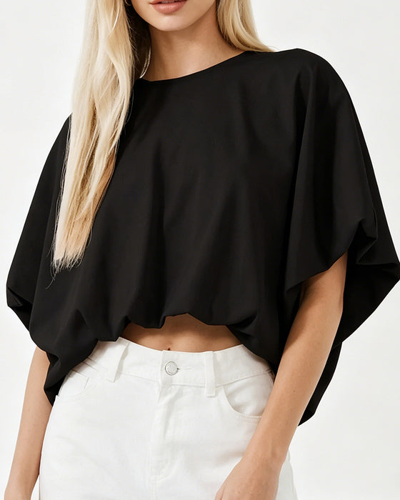 Haut Unie Manche Bouffante Court