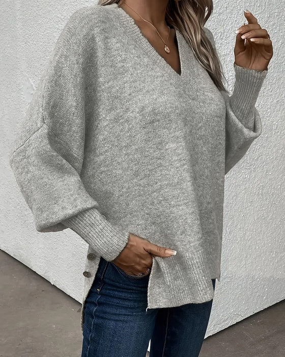 Pull Manche Lanterne Encolure En V