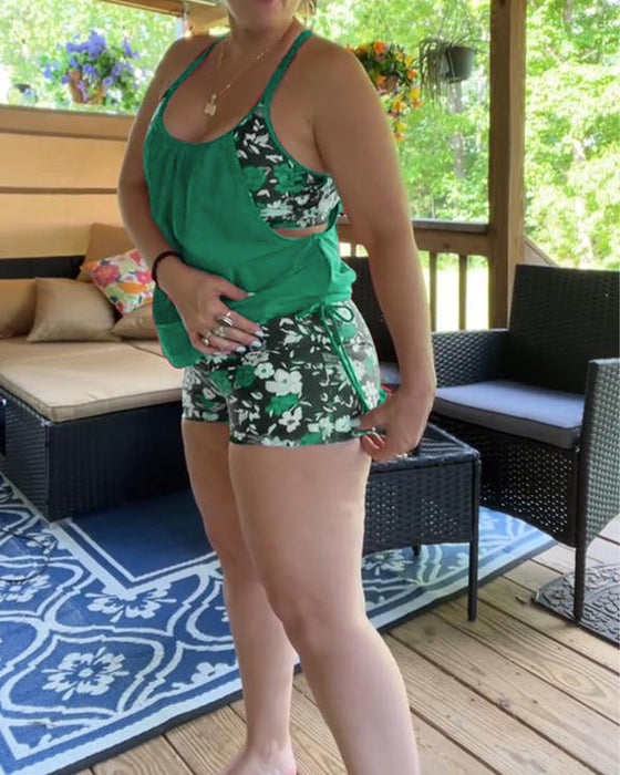 Maillot De Bain Imprimé Bretelles Boxer