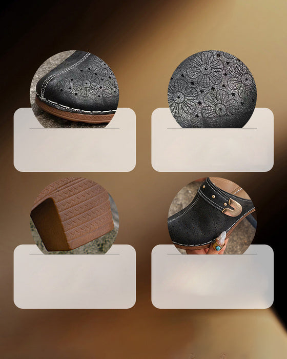 Sandales Bout Fermé Talon Bloc Enfilage