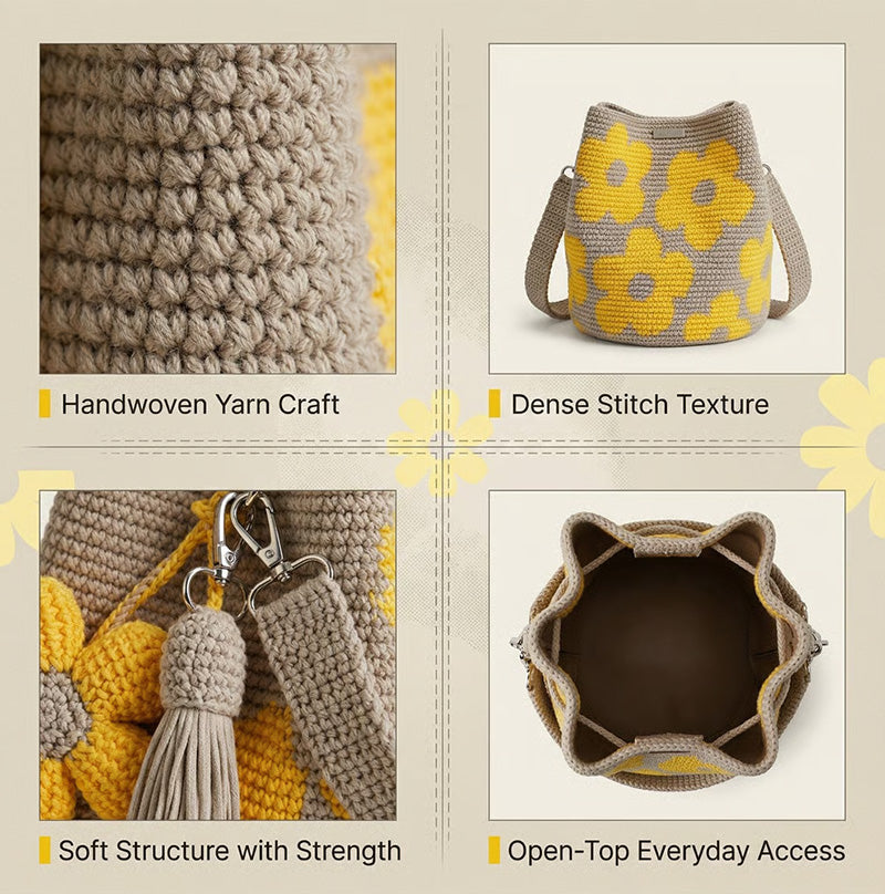 Sac Fleur Crochet Tote
