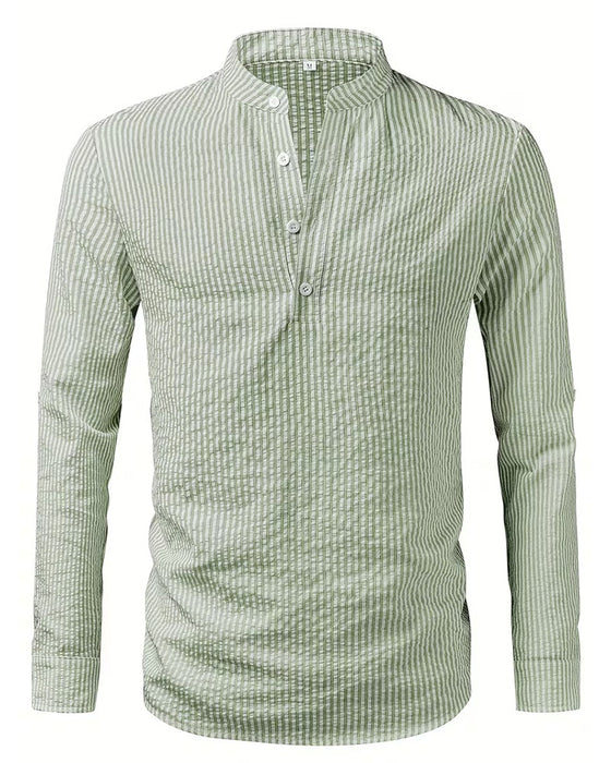 Chemise Col Dressé Rayé Homme