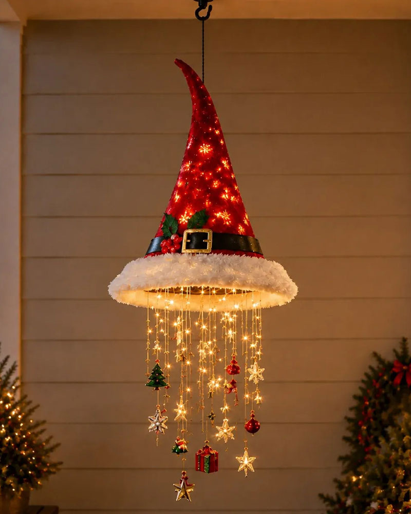 🎅 Chapeau De Père Noël Lumineux Lustre Suspendu🎄