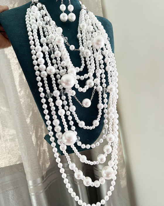 Collier Multi-Couches Long Perle