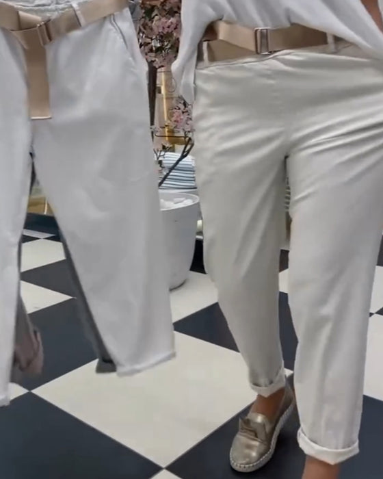 Pantalon uni et décontracté