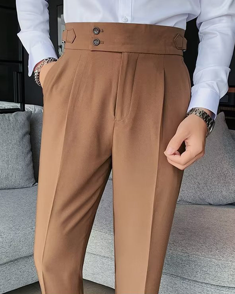 Pantalon Hommes Poche Unie Décontracté Robe