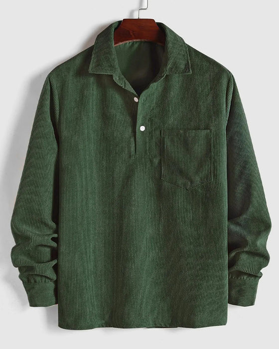 Blouse Homme Unie Revers Bouton