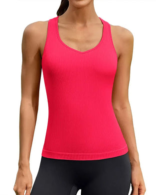 Débardeur Top Racerback Bandeau Soutien-Gorge Intégré