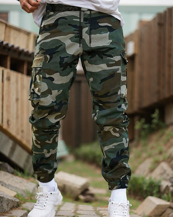 Pantalon Camouflage Motif Décontracté Travail