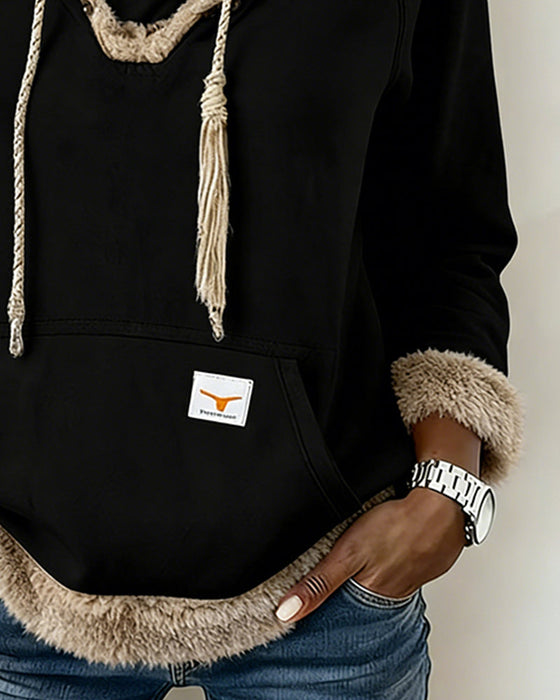 Sweat À Manches Longues À Détails Patchwork Et Poche