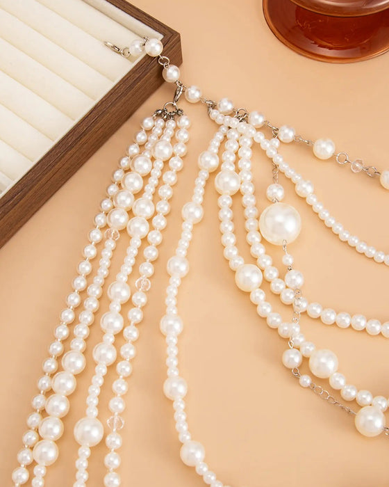 Collier Multi-Couches Long Perle