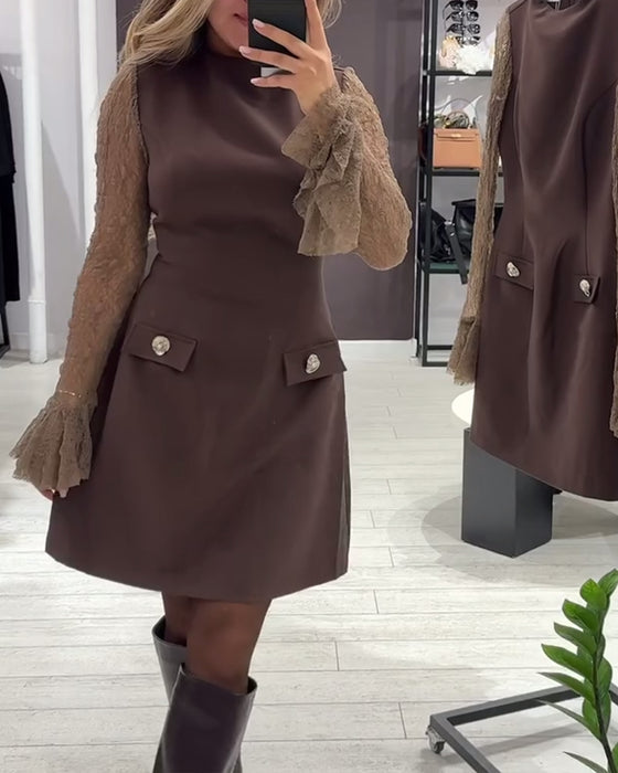 Robe Stylée Et Élégante À Manches Ballon