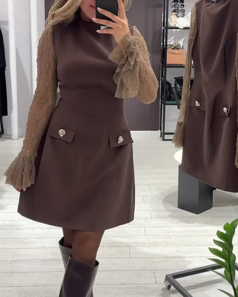 Robe Stylée Et Élégante À Manches Ballon